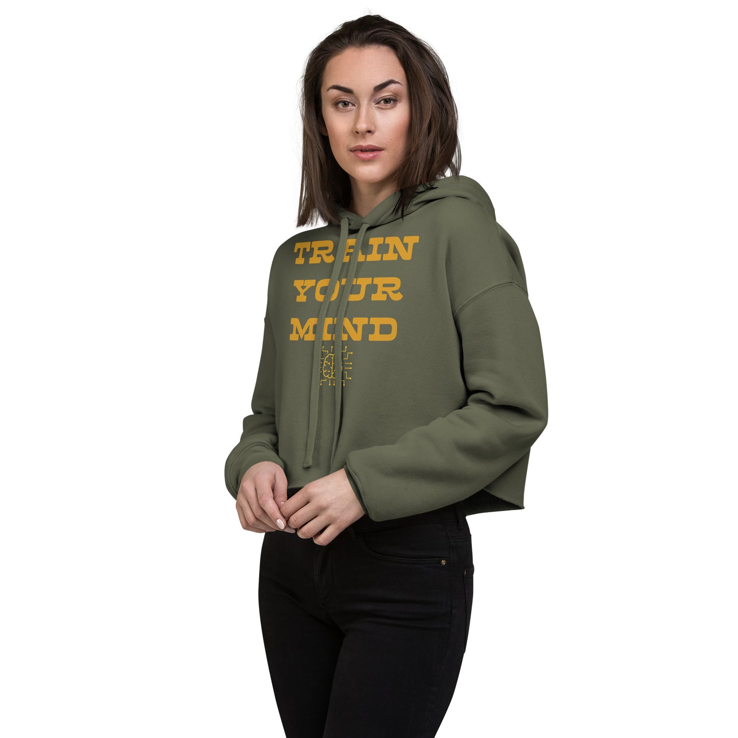 Train Your Mind Crop Hoodie