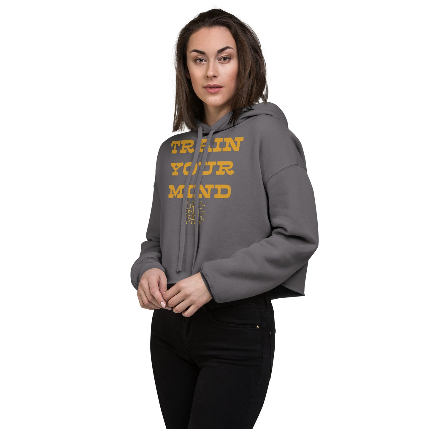 Train Your Mind Crop Hoodie